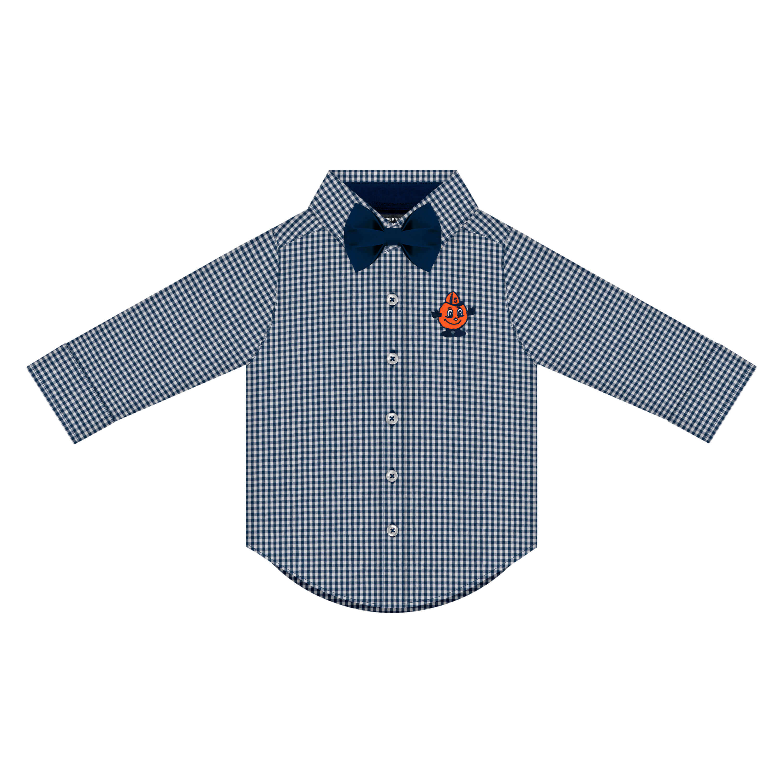 Syracuse Orange Gingham Button Down Shirt With Bowtie