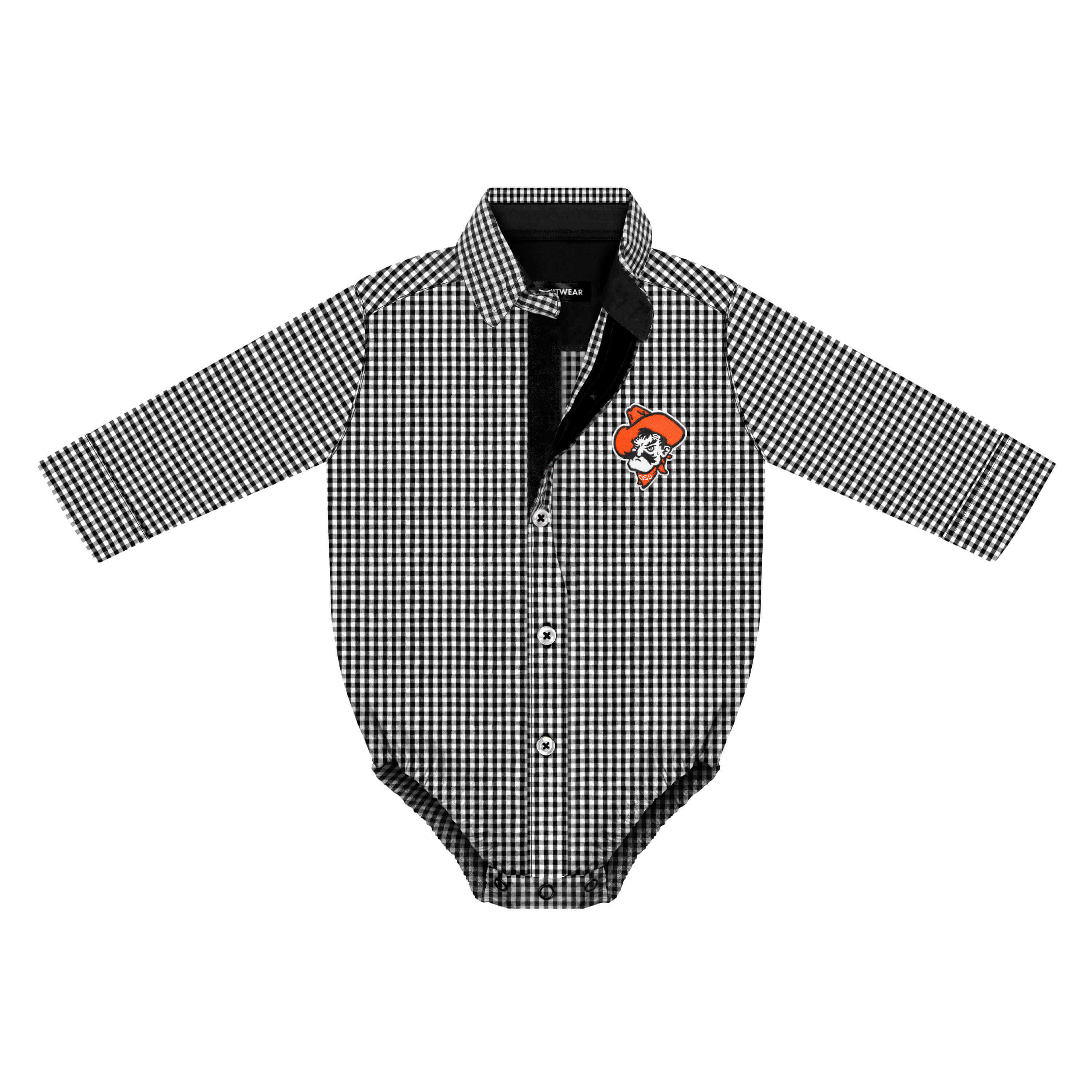 Oklahoma State Cowboys Gingham Bodysuit With Bowtie